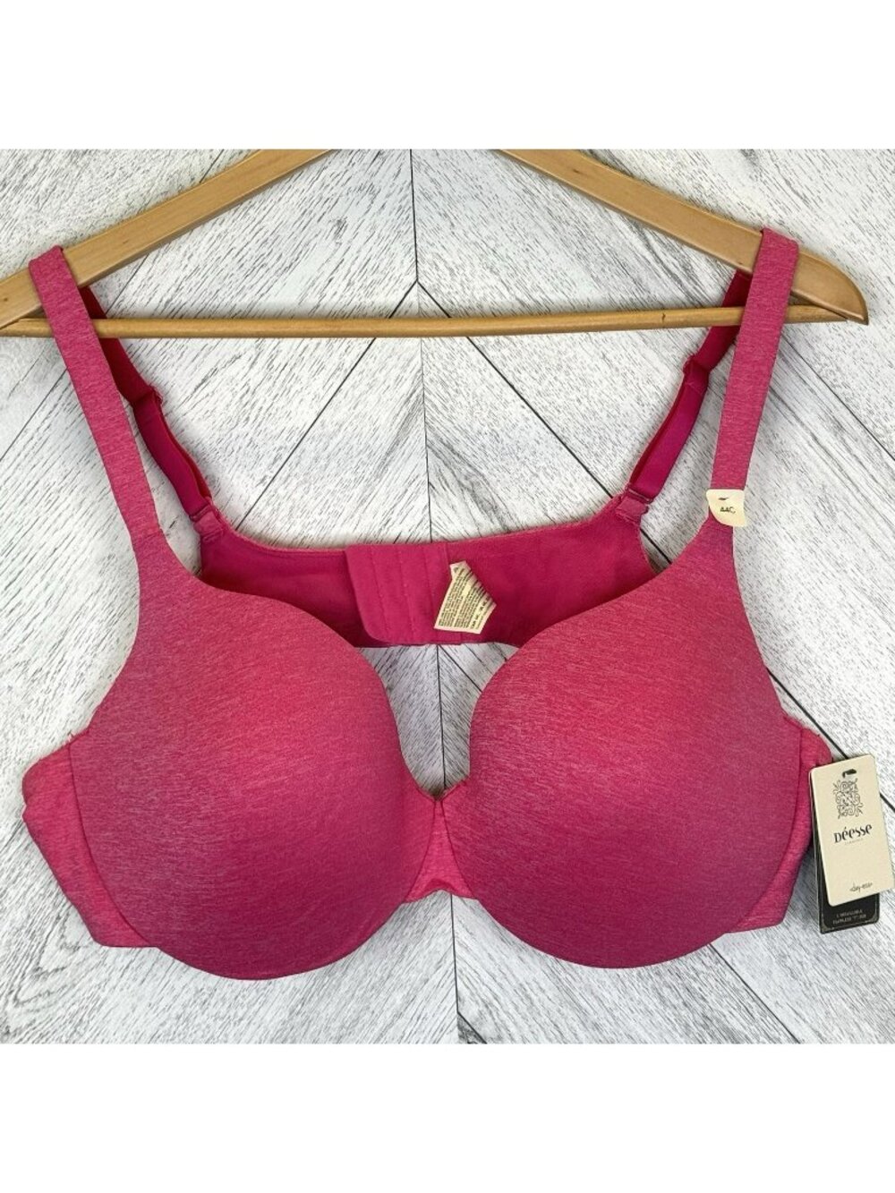 Deesse  Flawless T-Shirt Bra Size 44C Pink Underwire Adjustable Straps New NWT